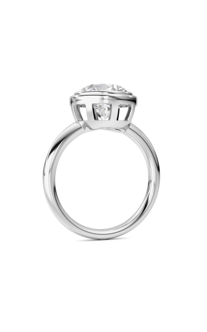3CTW Round Shaped Lab Grown Diamond (F/VS) Ring in 14K White Gold