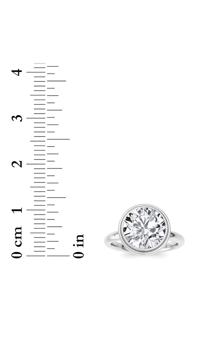 3CTW Round Shaped Lab Grown Diamond (F/VS) Ring in 14K White Gold