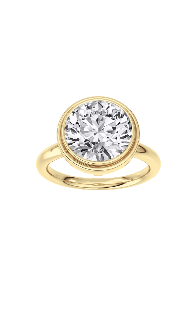 3CTW Round Shaped Lab Grown Diamond (F/VS) Ring in 14K White Gold