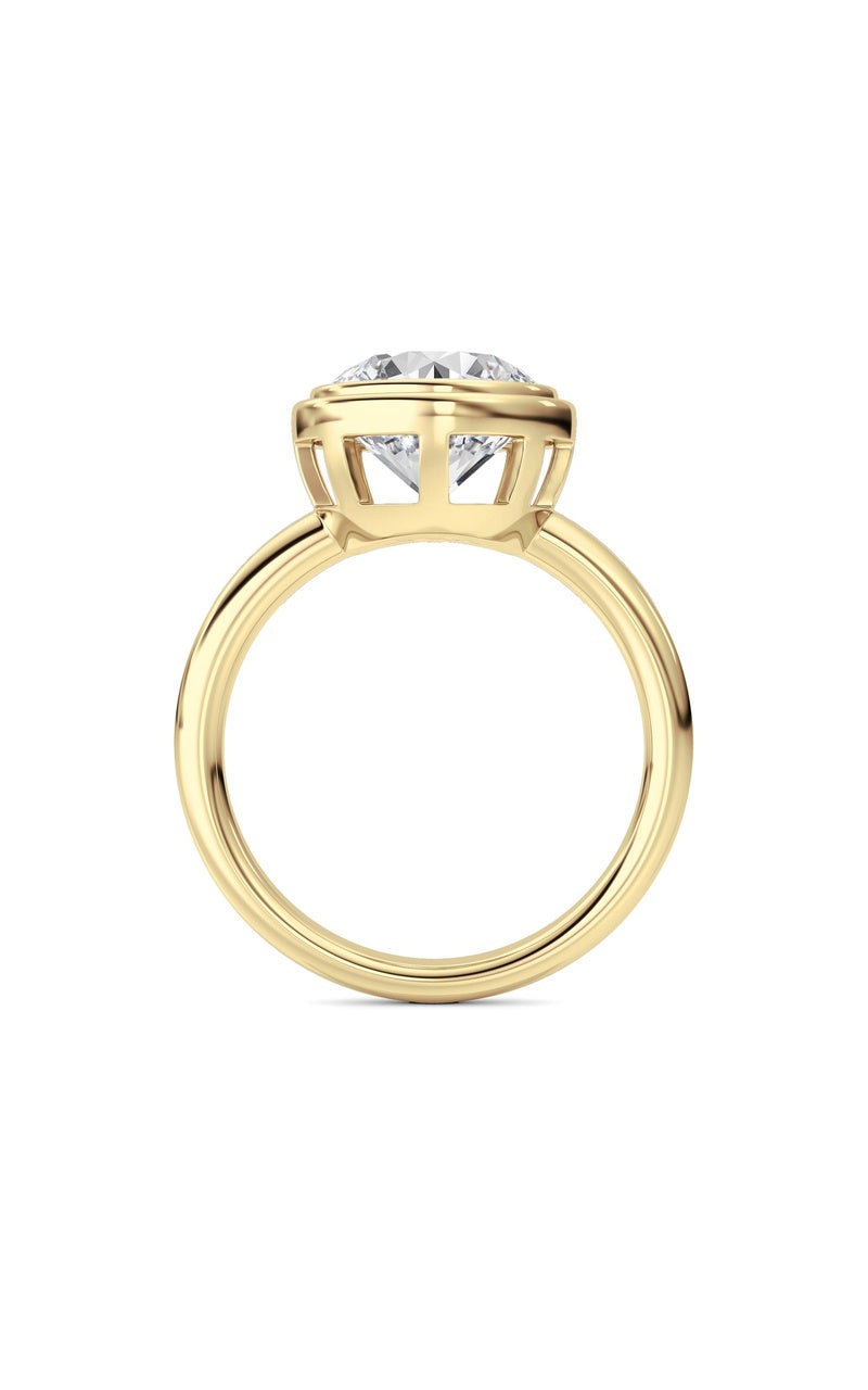 3CTW Round Shaped Lab Grown Diamond (F/VS) Ring in 14K White Gold
