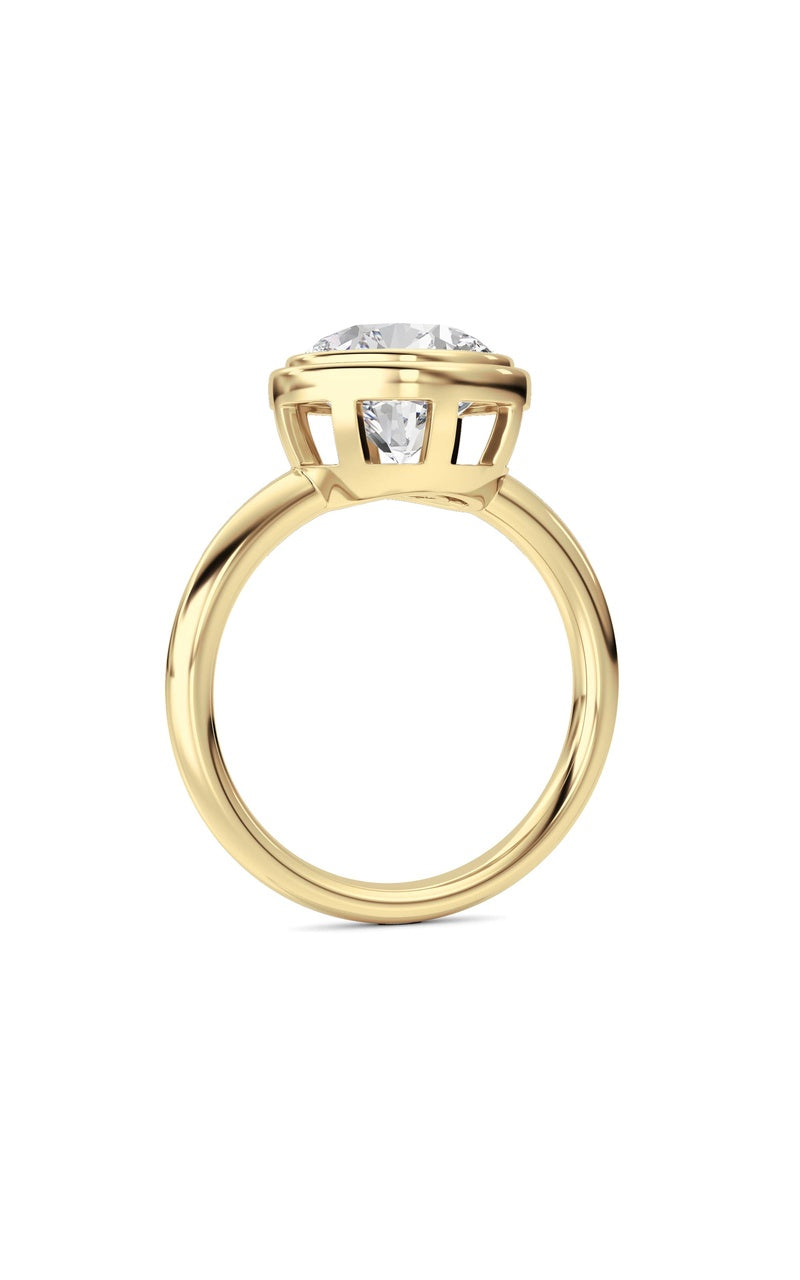 3CTW Round Shaped Lab Grown Diamond (F/VS) Ring in 14K White Gold