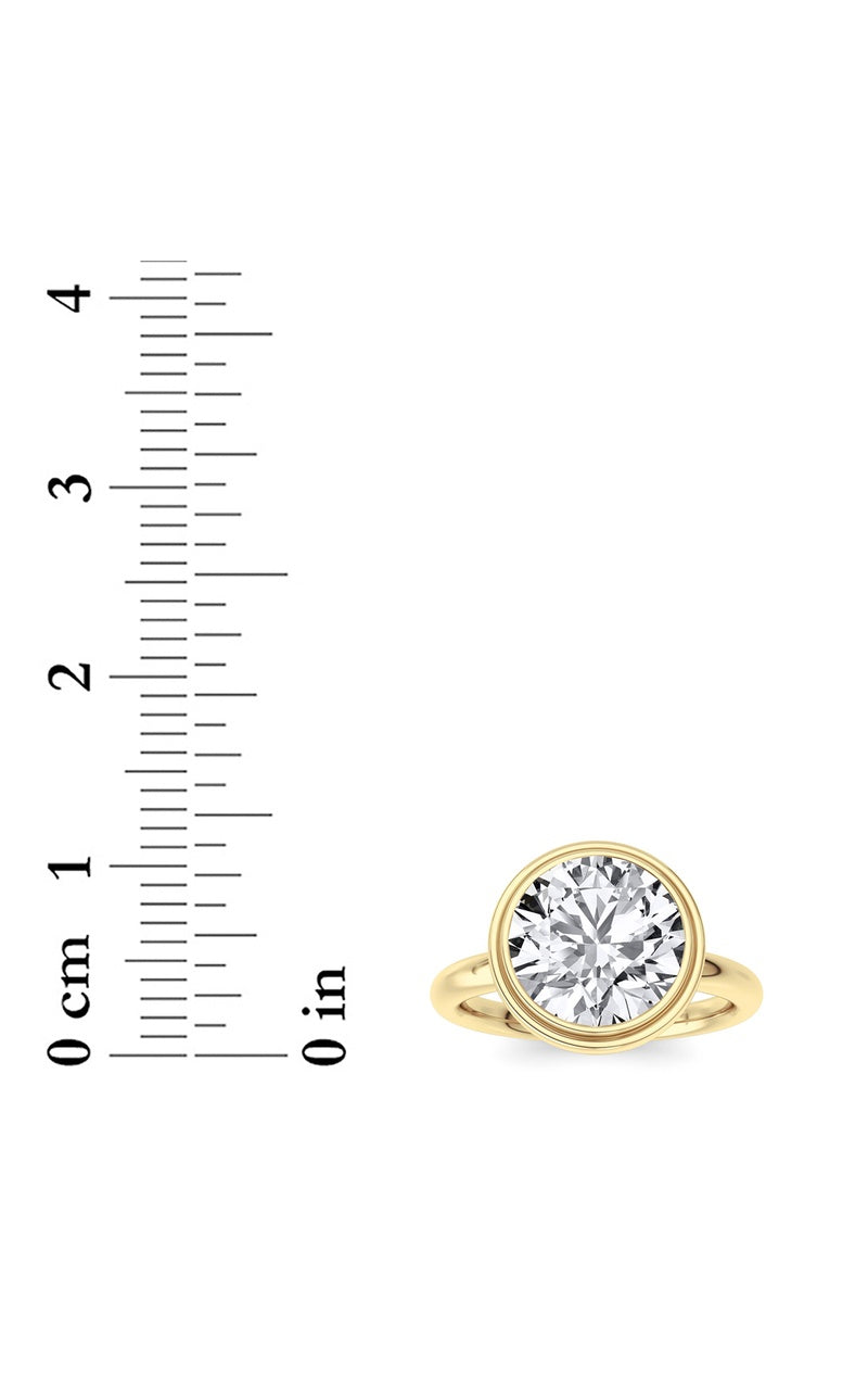 3CTW Round Shaped Lab Grown Diamond (F/VS) Ring in 14K White Gold