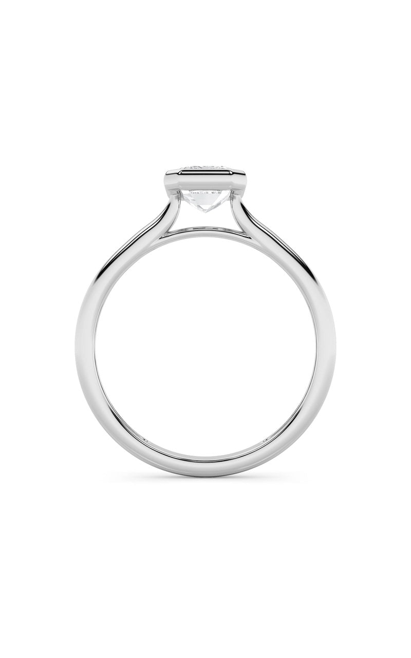1CTW Emerald Shaped Lab Grown Diamond (F/VS) Ring in 14K White Gold