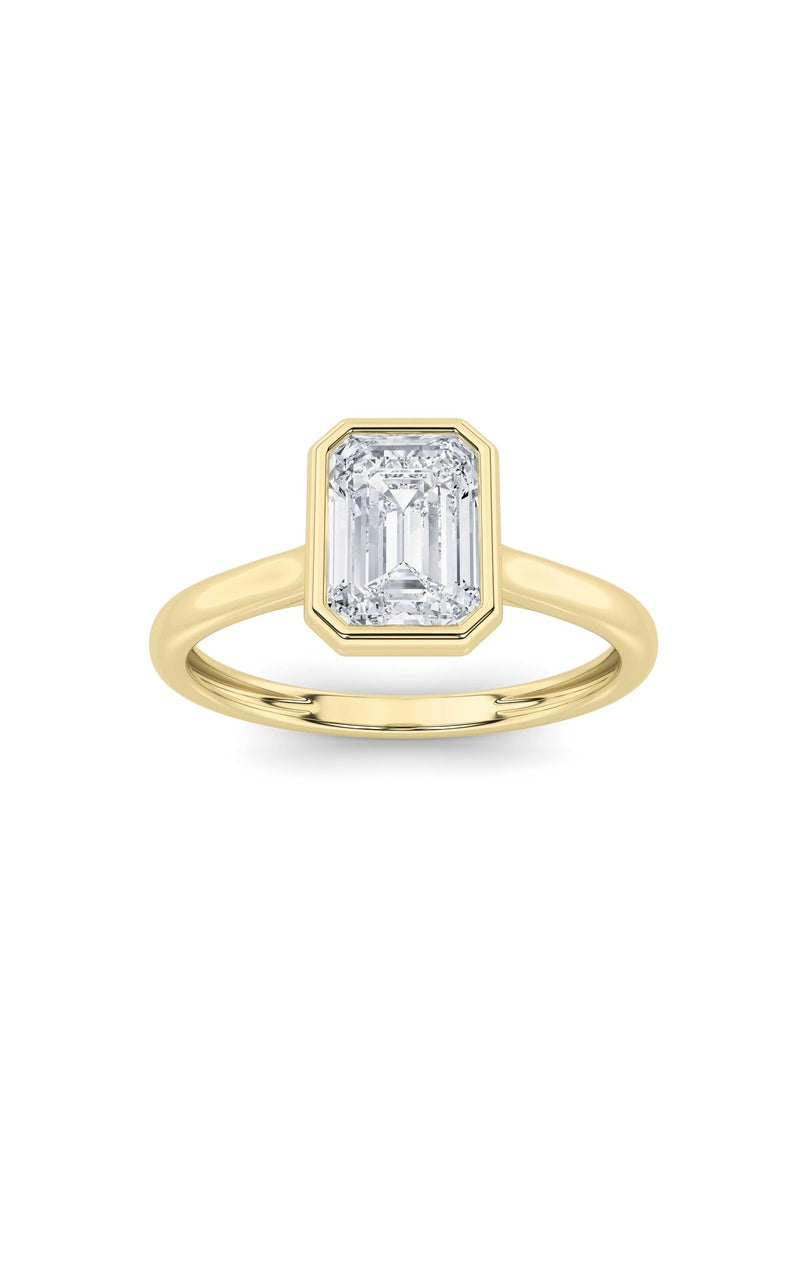 1CTW Emerald Shaped Lab Grown Diamond (F/VS) Ring in 14K White Gold