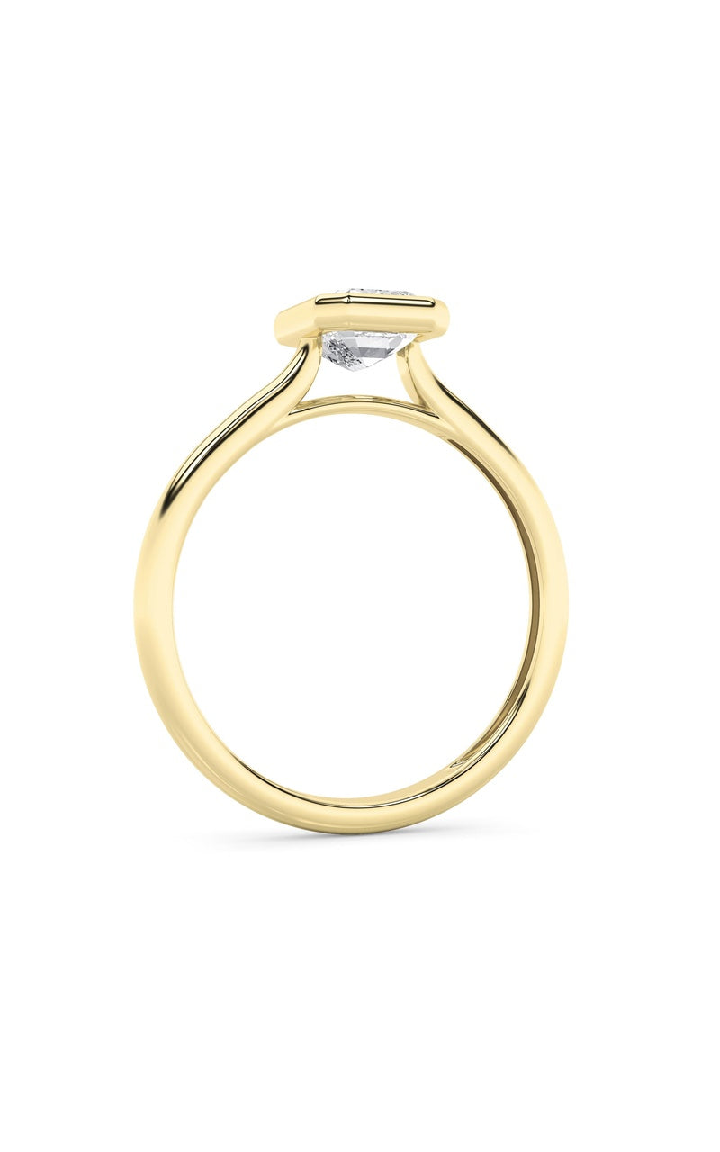 1CTW Emerald Shaped Lab Grown Diamond (F/VS) Ring in 14K White Gold