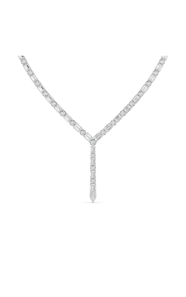 28Cttw Mix Shaped Lab Grown Diamond Necklace in 14K Gold (F/VS)