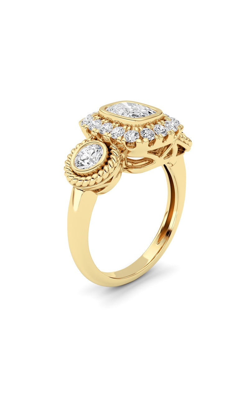 14K White Gold Ring KJ02705R.CE-2-21F, 14K Yellow Gold