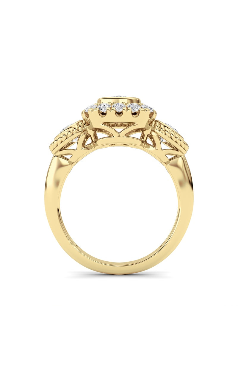 14K White Gold Ring KJ02705R.CE-2-21F, 14K Yellow Gold