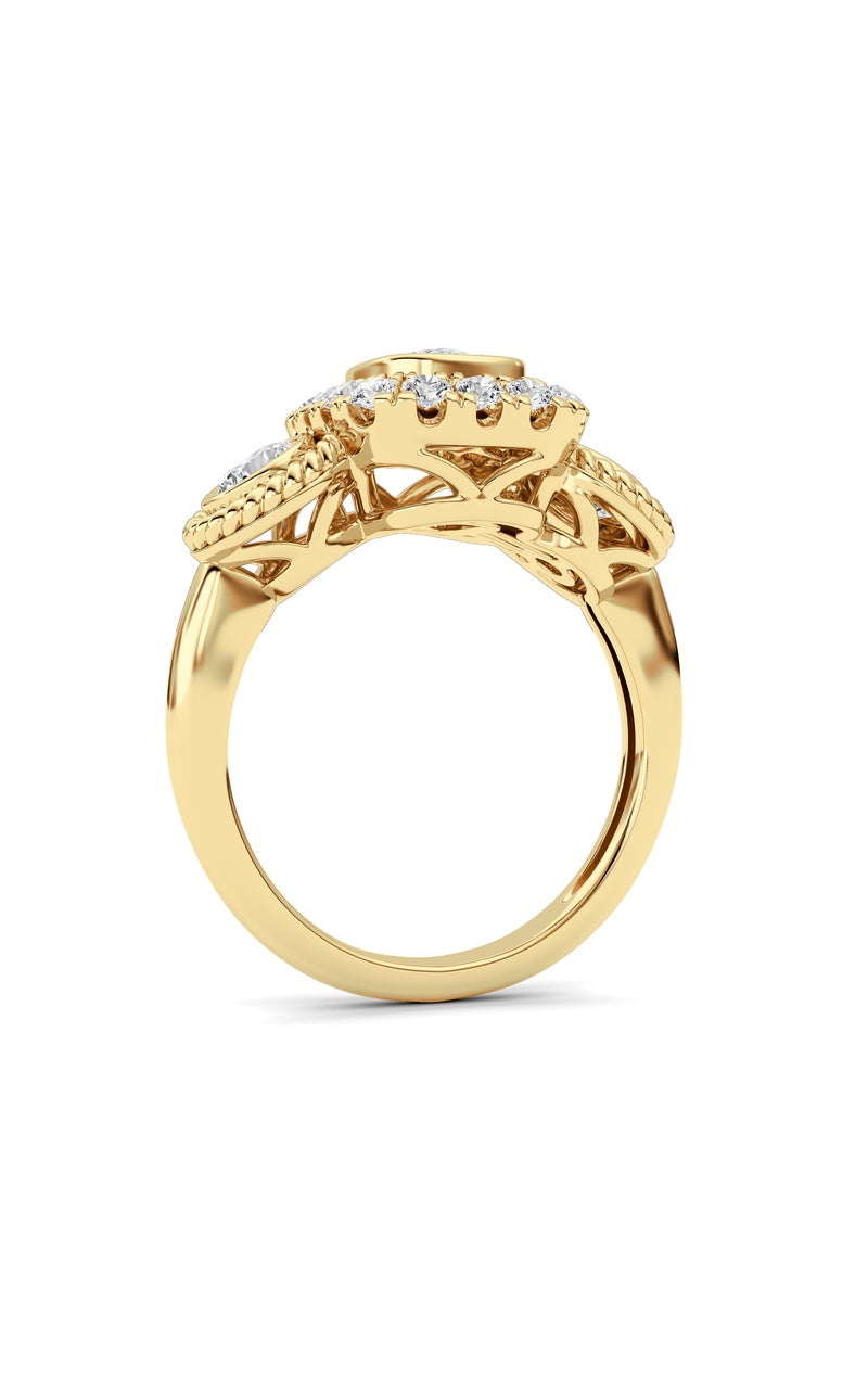 14K White Gold Ring KJ02705R.CE-2-21F, 14K Yellow Gold