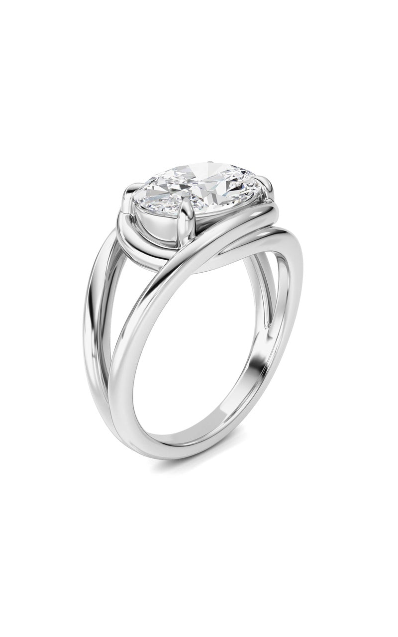 14K White Gold Ring KJ03285R.OV-3-21F, 14K White Gold