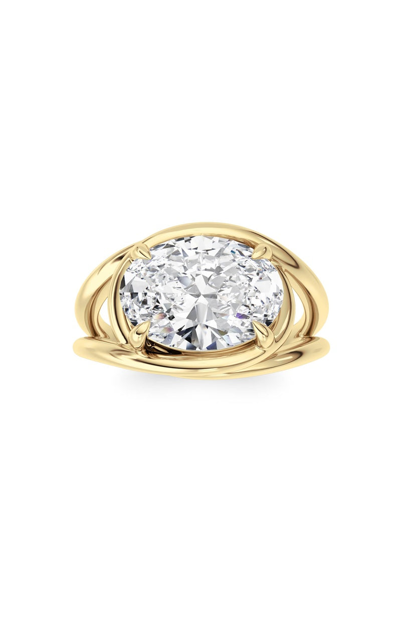 14K White Gold Ring KJ03285R.OV-3-21F, 14K Yellow Gold