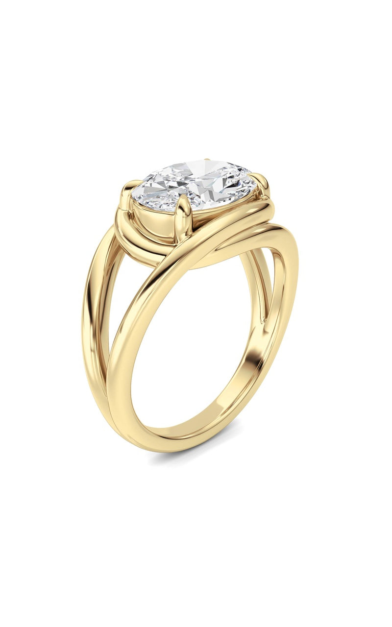 14K White Gold Ring KJ03285R.OV-3-21F, 14K Yellow Gold