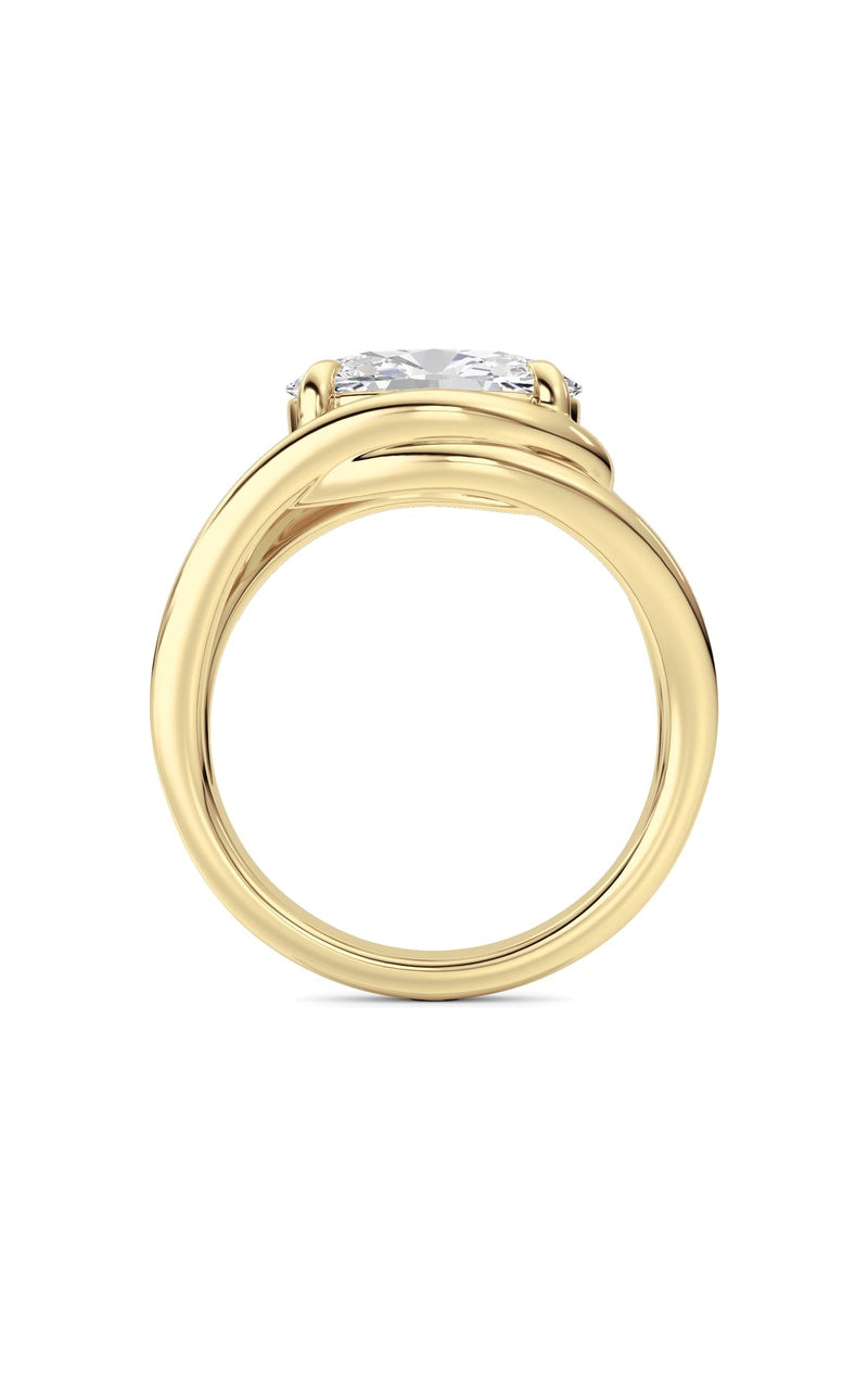 14K White Gold Ring KJ03285R.OV-3-21F, 14K Yellow Gold