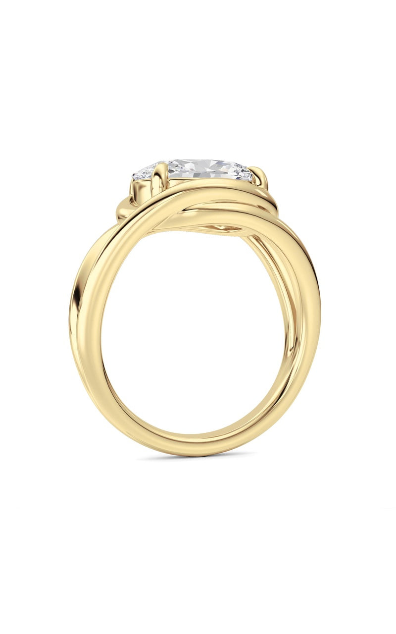 14K White Gold Ring KJ03285R.OV-3-21F, 14K Yellow Gold