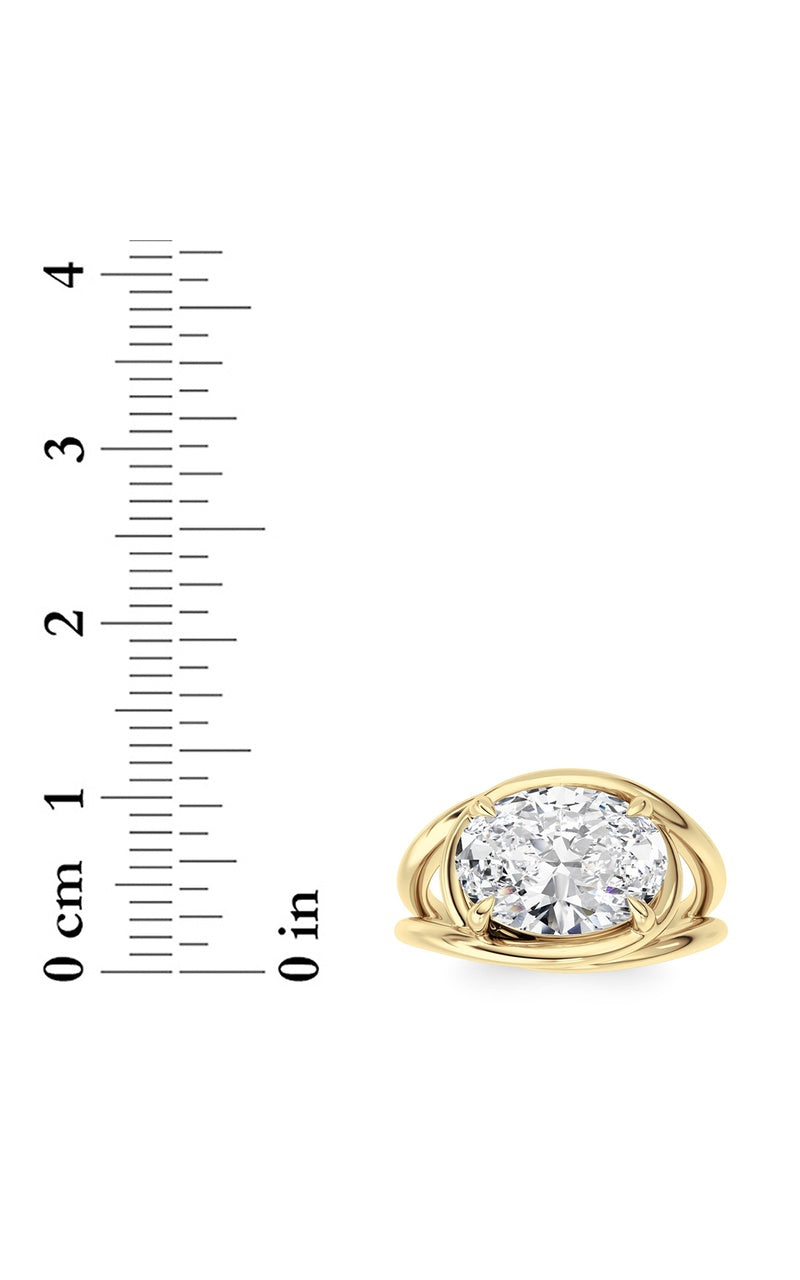 14K White Gold Ring KJ03285R.OV-3-21F, 14K Yellow Gold