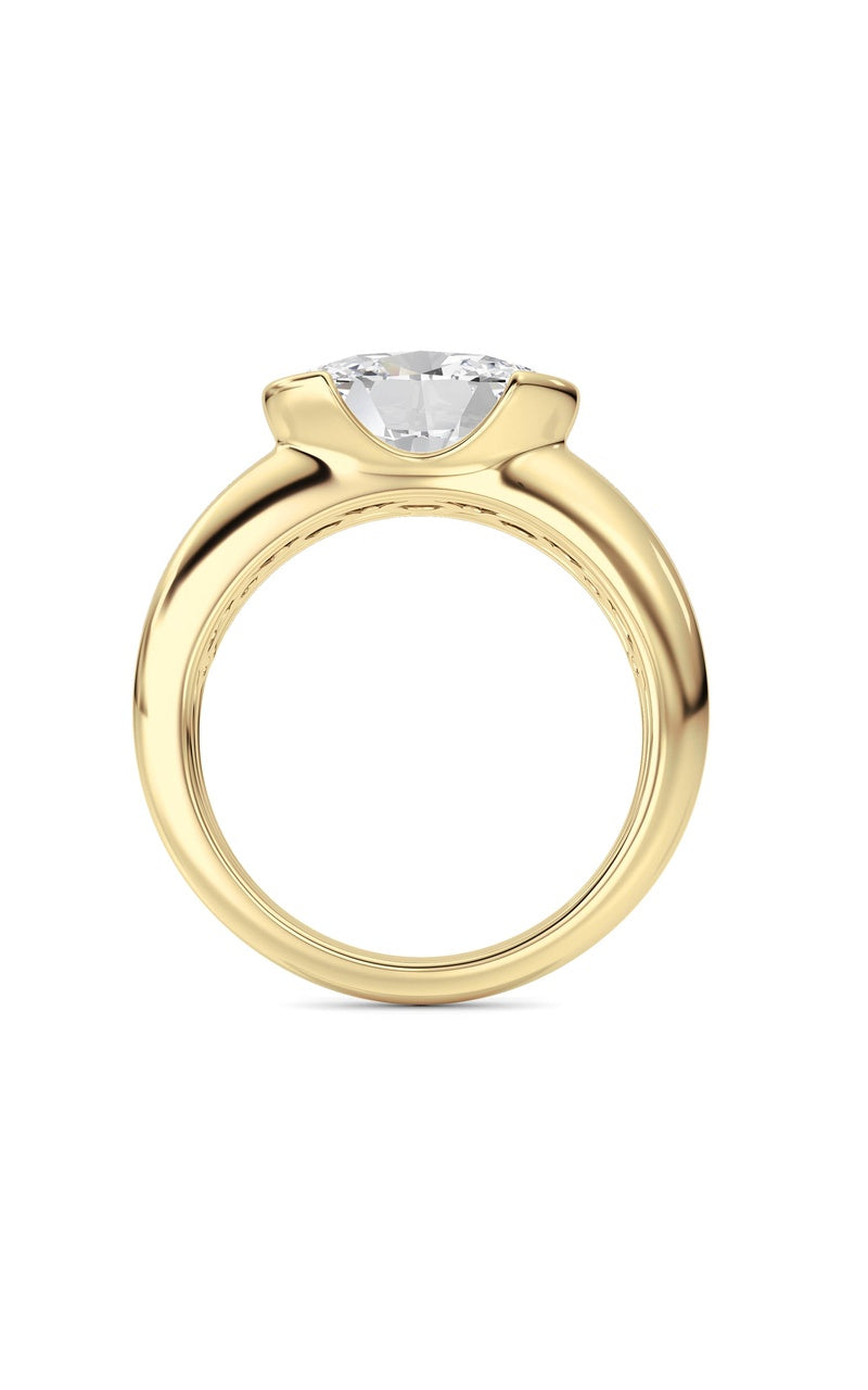 14K White Gold Ring KJ03288R.OV-3-21F, 14K Yellow Gold