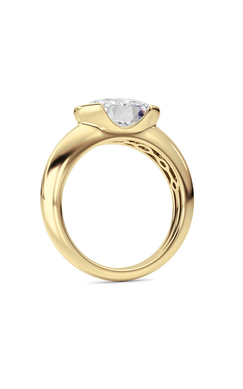 14K White Gold Ring KJ03288R.OV-3-21F, 14K Yellow Gold
