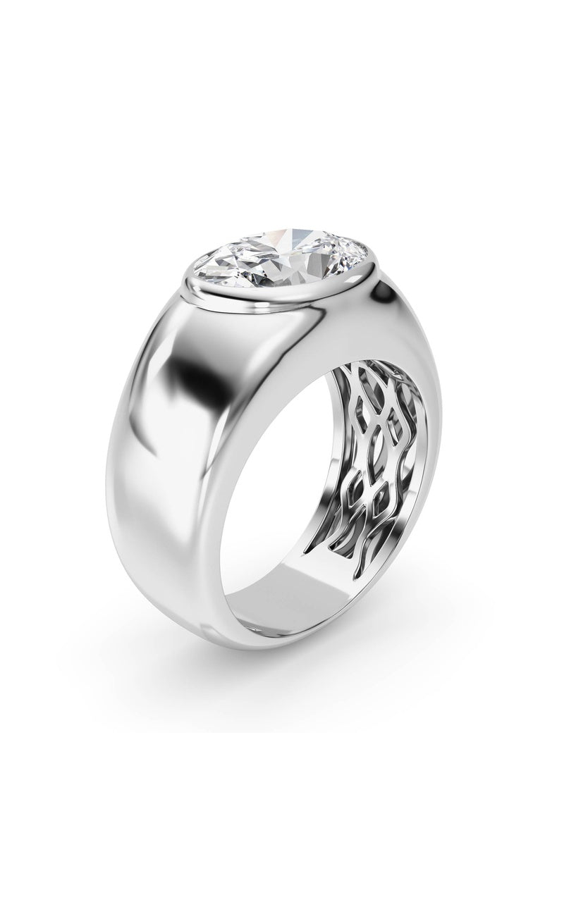 14K White Gold Ring KJ03293R.OV-3-21F, 14K White Gold