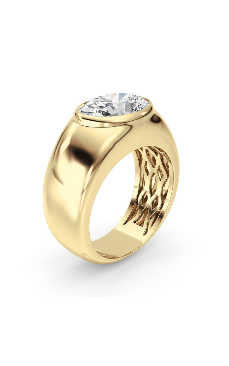 14K White Gold Ring KJ03293R.OV-3-21F, 14K Yellow Gold