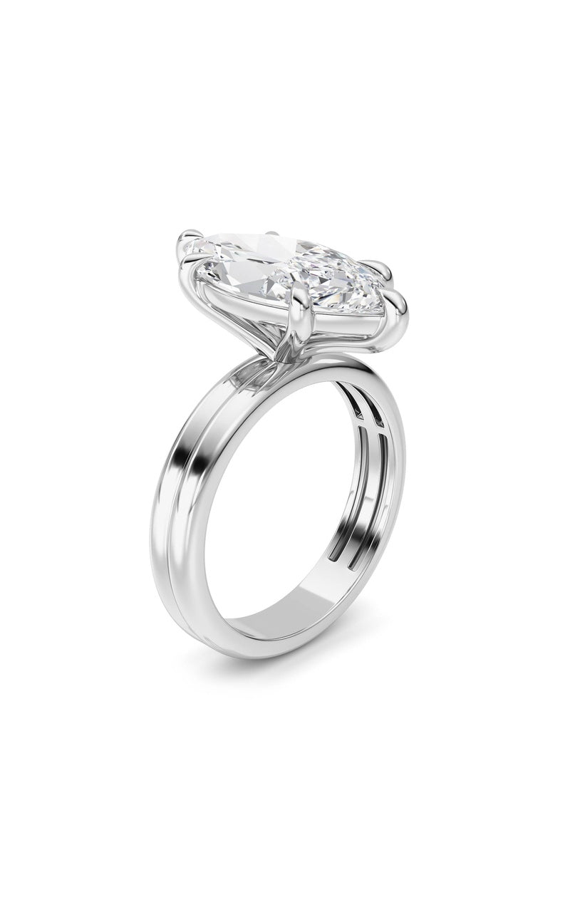 14K White Gold Ring KJ03302R.MQ-4-21F, 14K White Gold