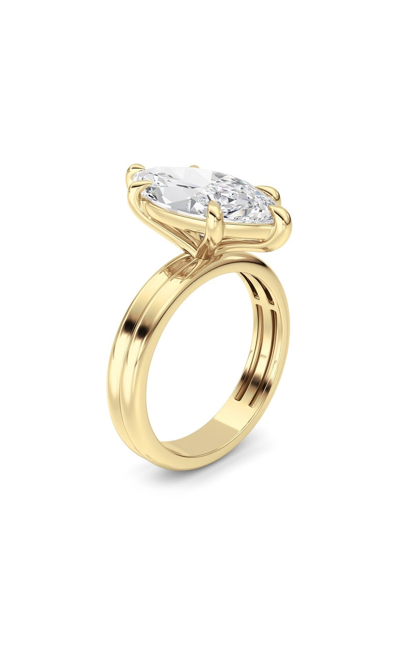 14K White Gold Ring KJ03302R.MQ-4-21F, 14K Yellow Gold