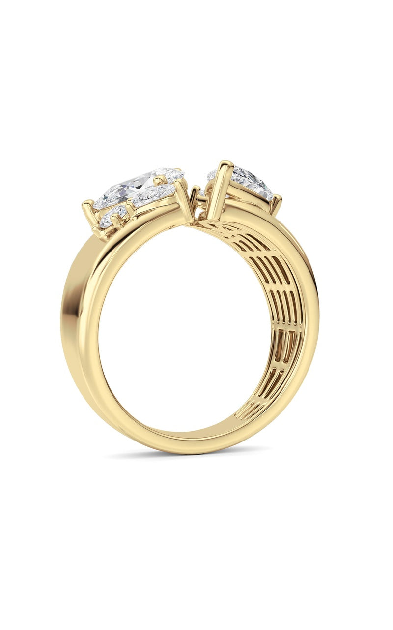 14K White Gold Ring KJ03307R.PS-RD-2.5-21F, 14K Yellow Gold