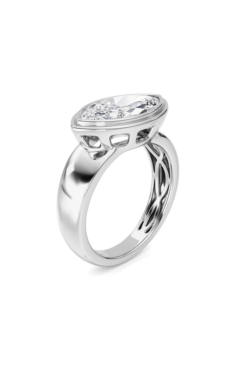 14K White Gold Ring KJ03334R.MQ-3-21F, 14K White Gold