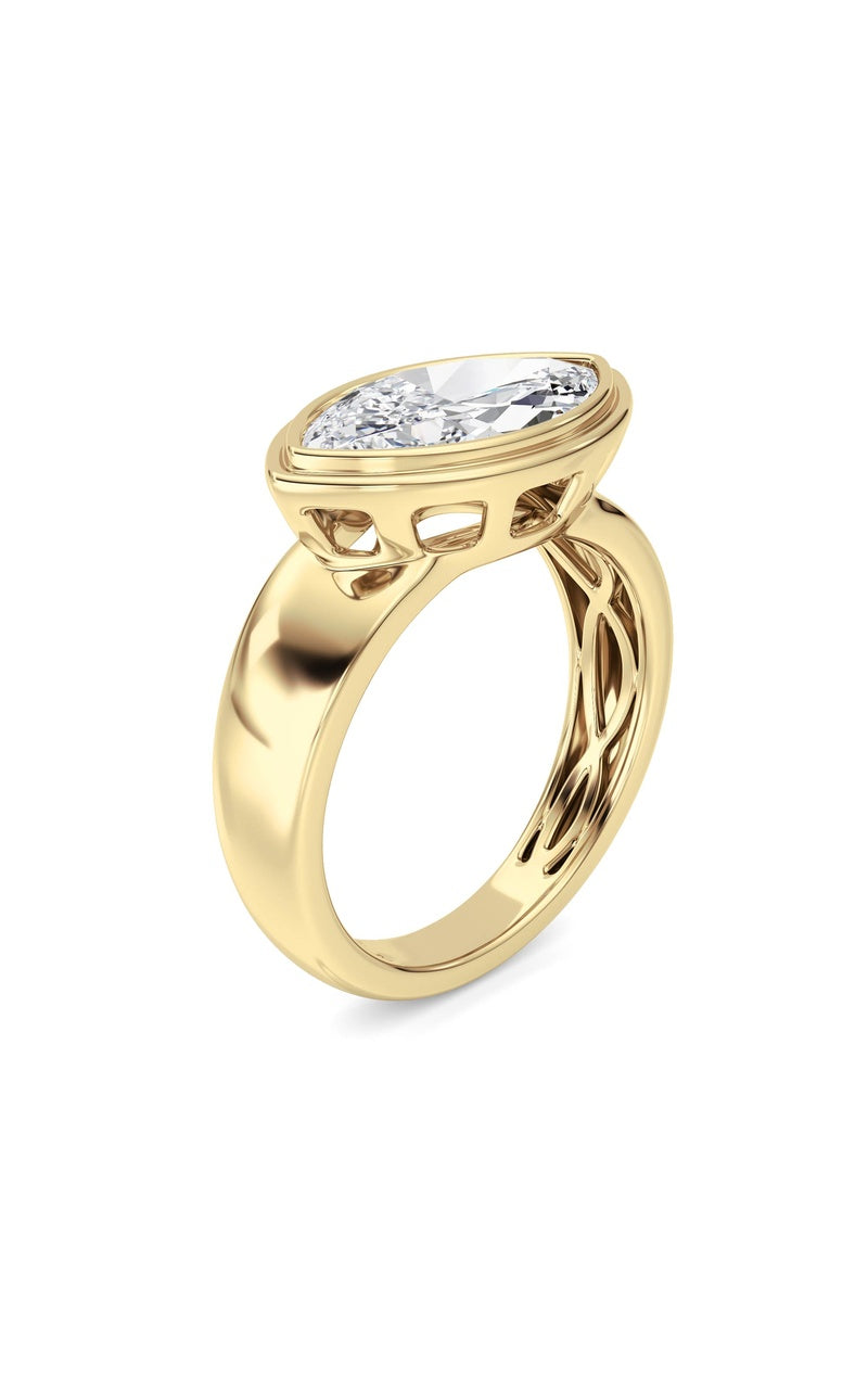 14K White Gold Ring KJ03334R.MQ-3-21F, 14K Yellow Gold