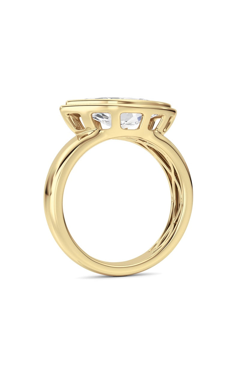 14K White Gold Ring KJ03334R.MQ-3-21F, 14K Yellow Gold