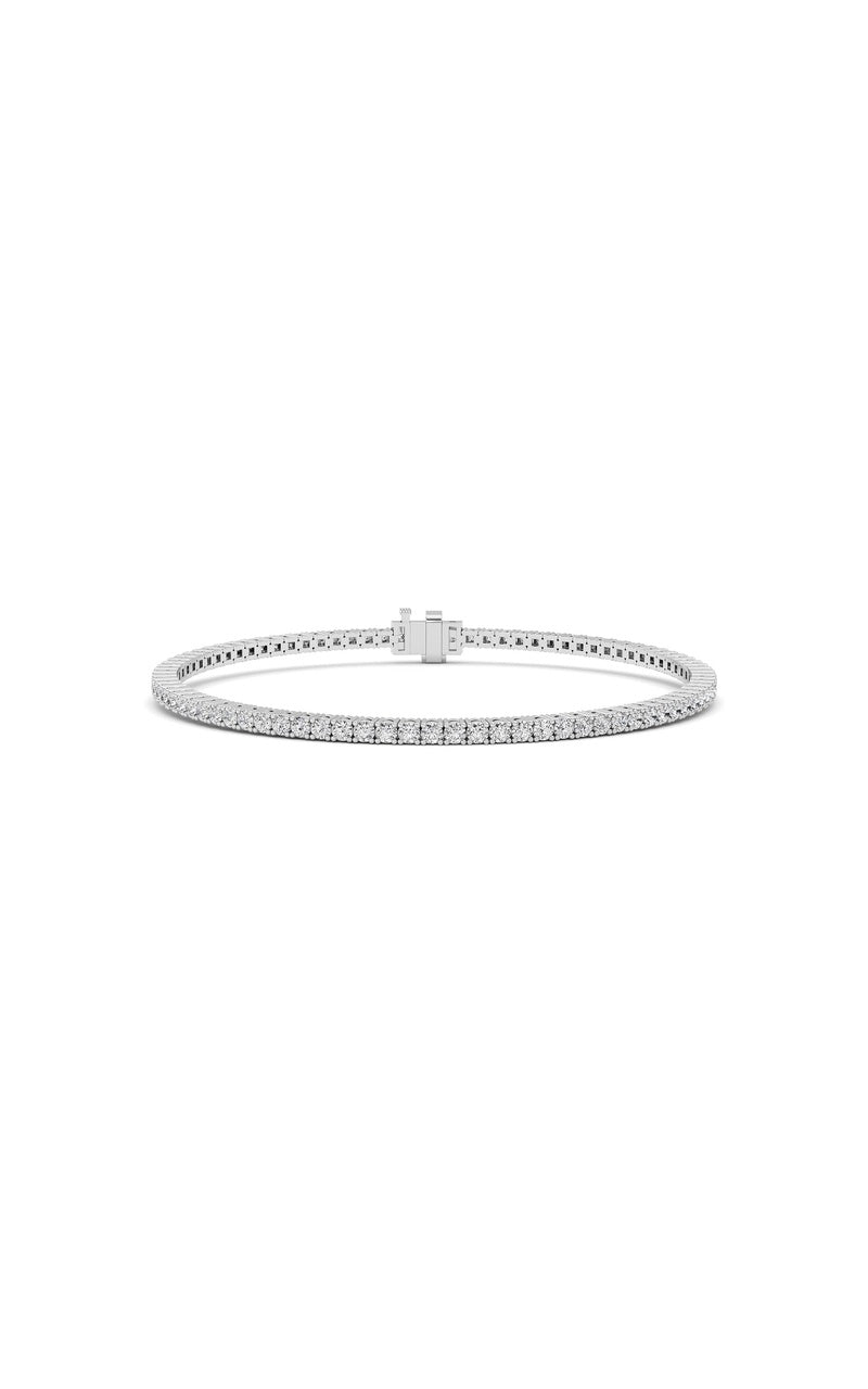 2 Cttw Four Prong Classic Tennis Bracelet in 14K White Gold Over Sterling Silver, Silver|14K White Gold