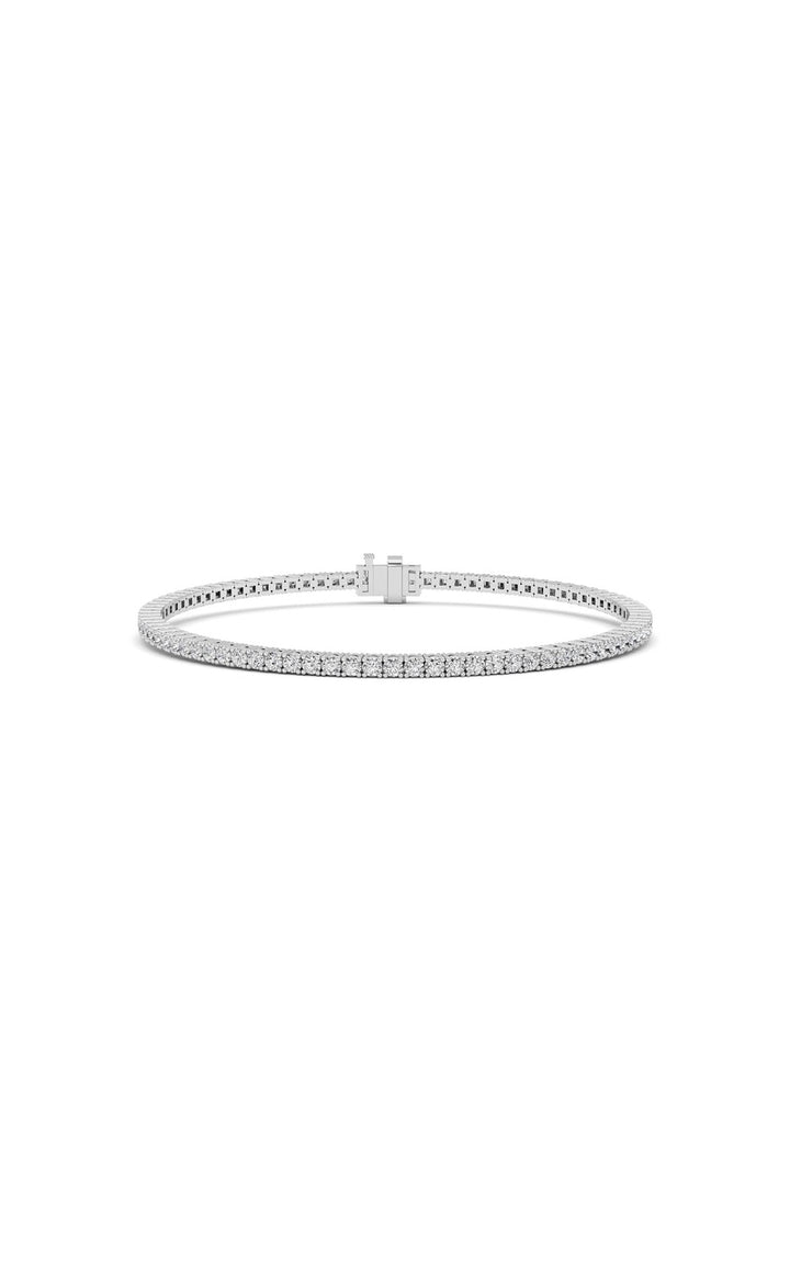 2 Cttw Four Prong Classic Tennis Bracelet in 14K White Gold Over Sterling Silver