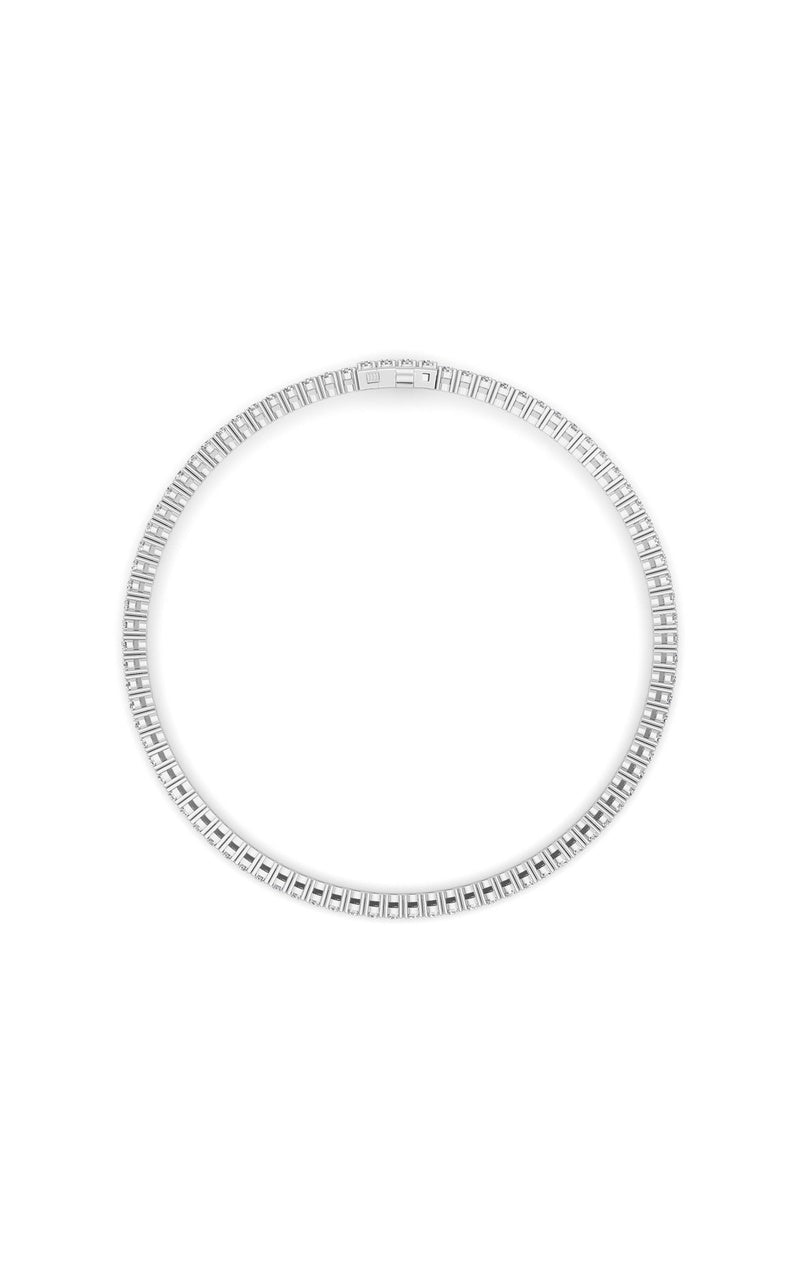 2 Cttw Four Prong Classic Tennis Bracelet in 14K White Gold Over Sterling Silver, Silver|14K White Gold