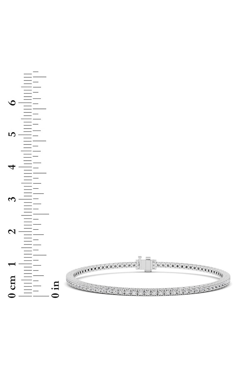 2 Cttw Four Prong Classic Tennis Bracelet in 14K White Gold Over Sterling Silver, Silver|14K White Gold
