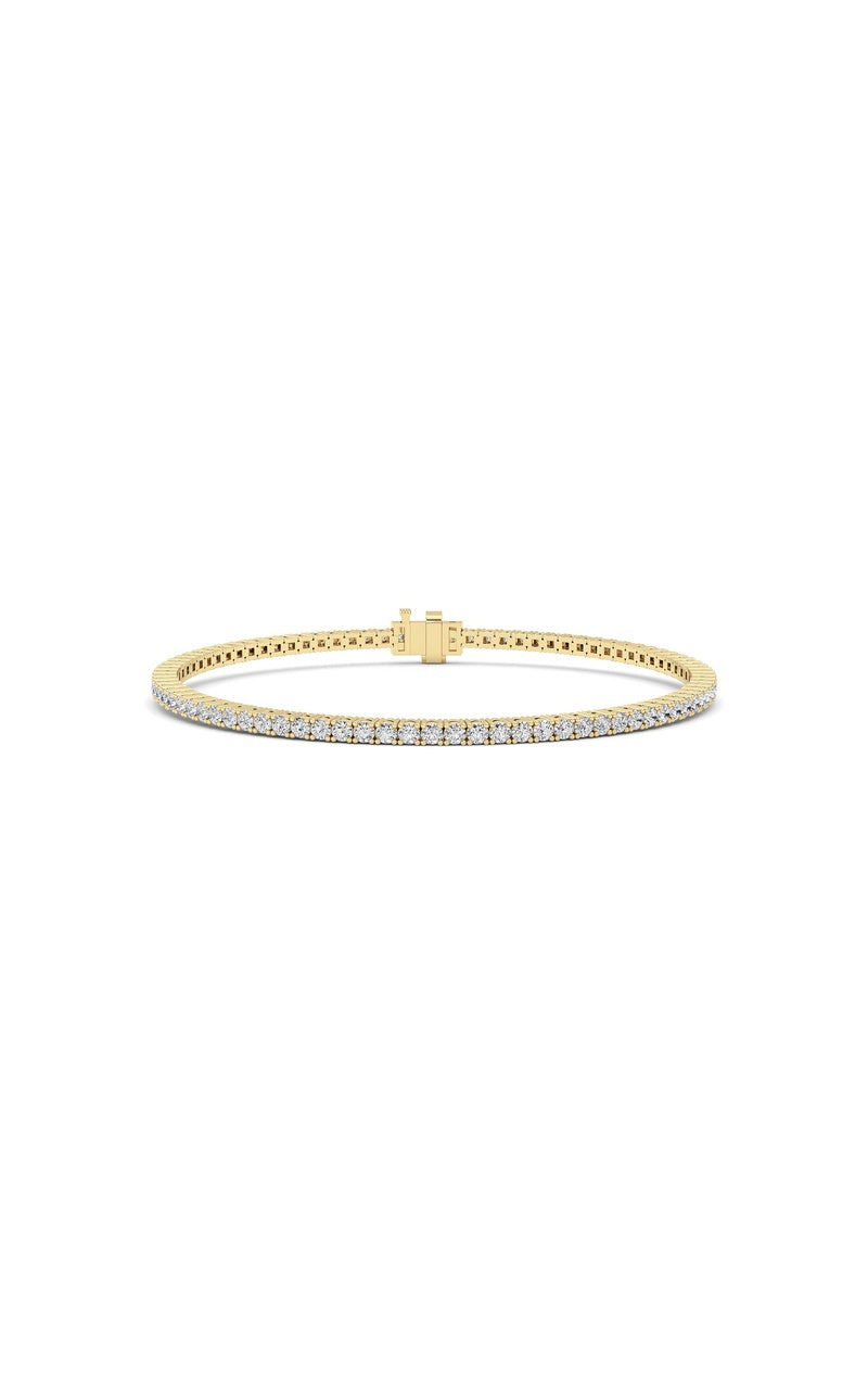 2 Cttw Four Prong Classic Tennis Bracelet in 14K Yellow Gold Over Sterling Silver