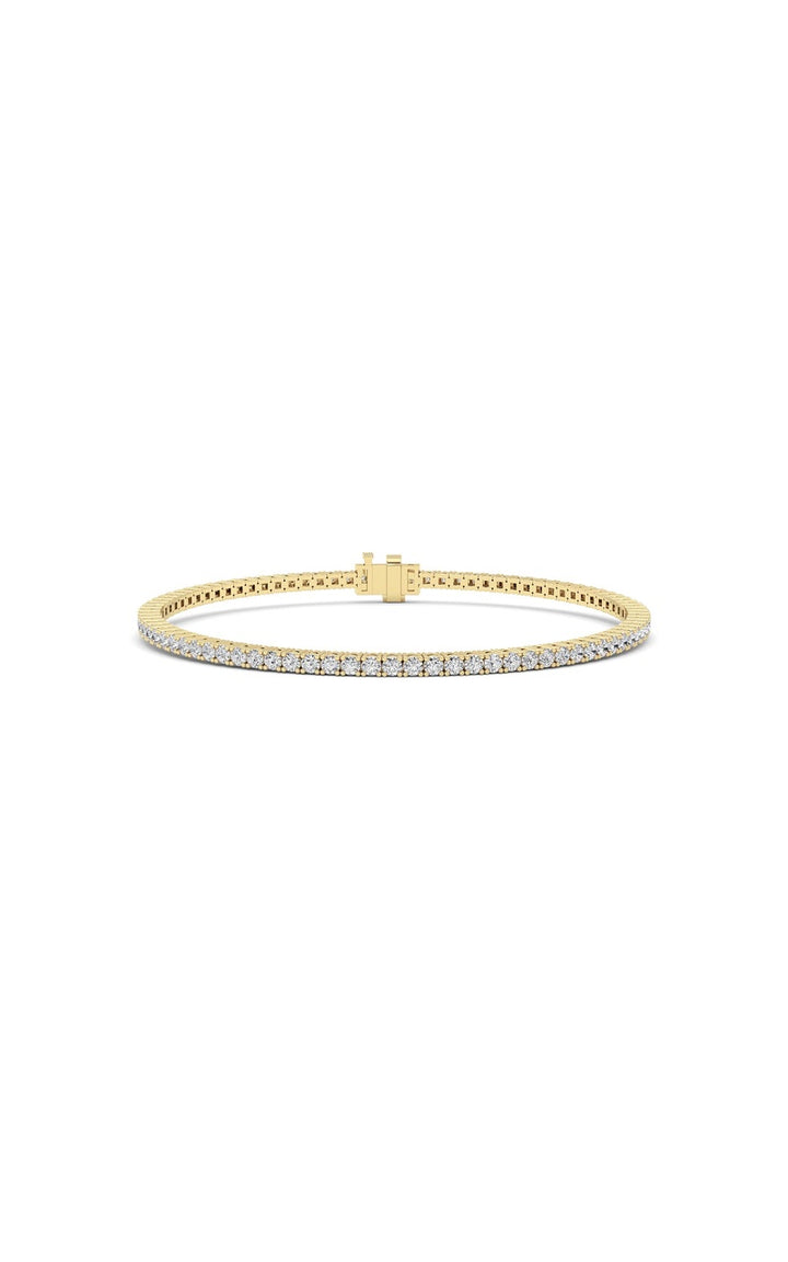 2 Cttw Four Prong Classic Tennis Bracelet in 14K Yellow Gold Over Sterling Silver