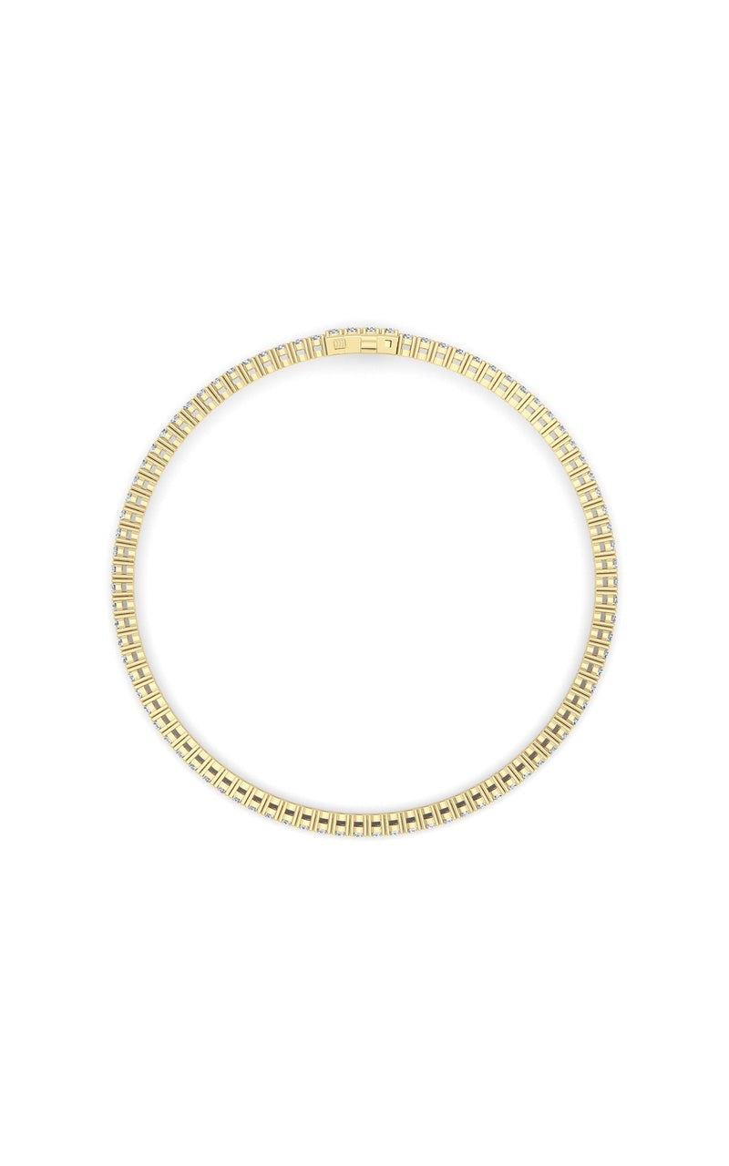 2 Cttw Four Prong Classic Tennis Bracelet in 14K Yellow Gold Over Sterling Silver