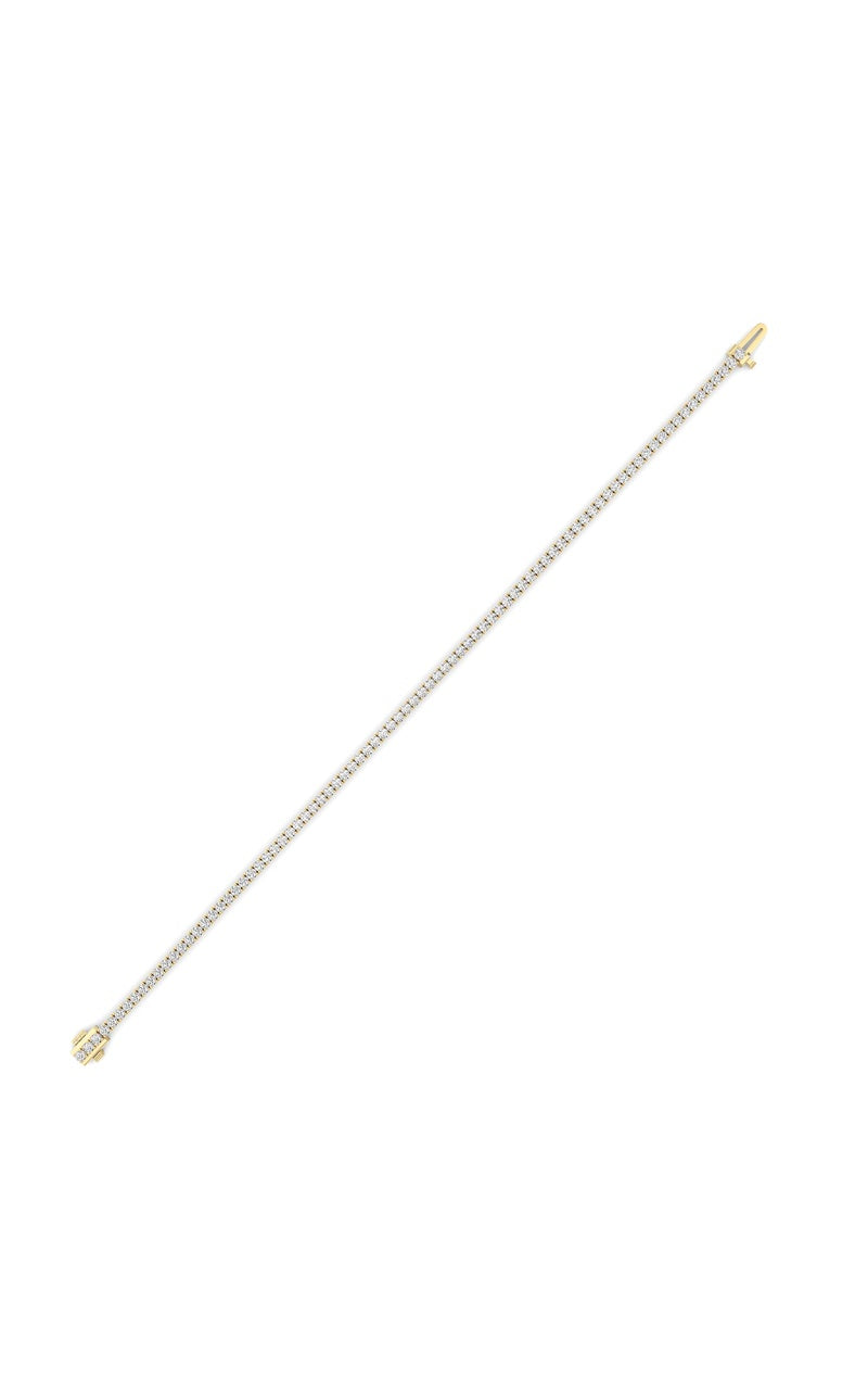 2 Cttw Four Prong Classic Tennis Bracelet in 14K Yellow Gold Over Sterling Silver