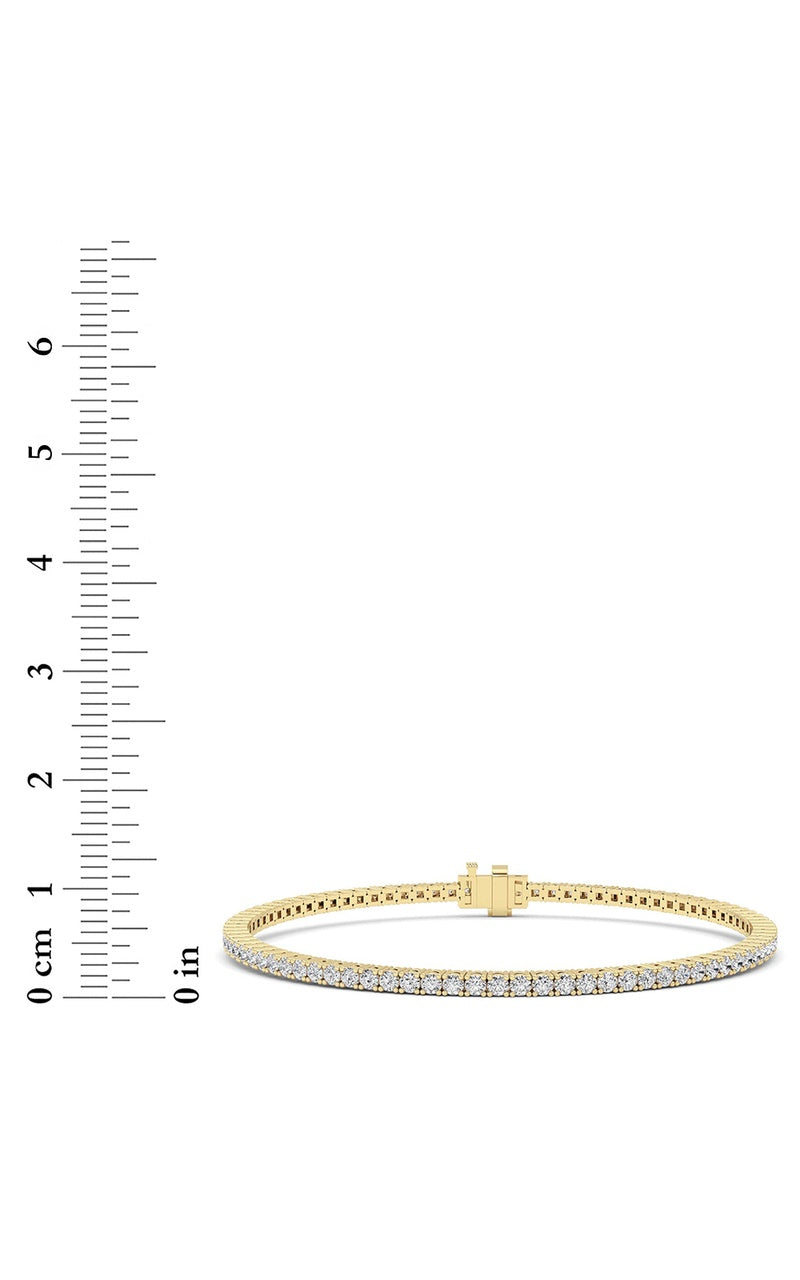 2 Cttw Four Prong Classic Tennis Bracelet in 14K Yellow Gold Over Sterling Silver