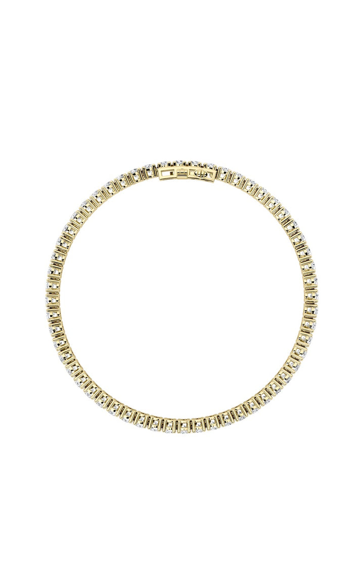 5 Cttw Four Prong Classic Tennis Bracelet in 14K Yellow Gold Over Sterling Silver