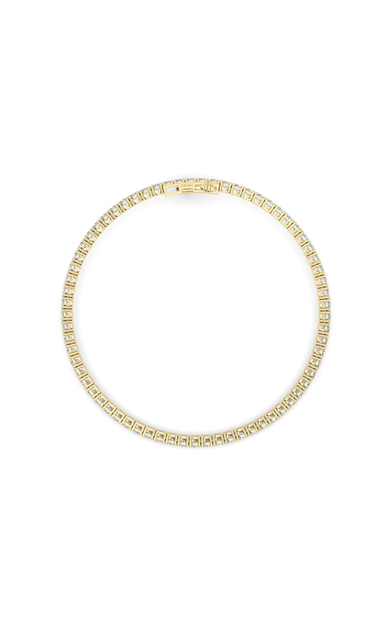3 Cttw Four Prong Classic Tennis Bracelet in 14K White Gold, 14K Yellow Gold