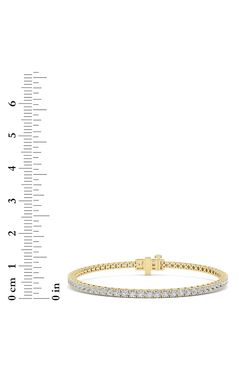 3 Cttw Four Prong Classic Tennis Bracelet in 14K White Gold, 14K Yellow Gold