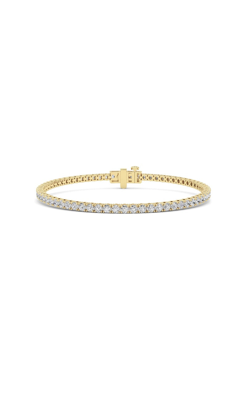 5 Cttw Four Prong Classic Tennis Bracelet in 14K White Gold, 14K Yellow Gold