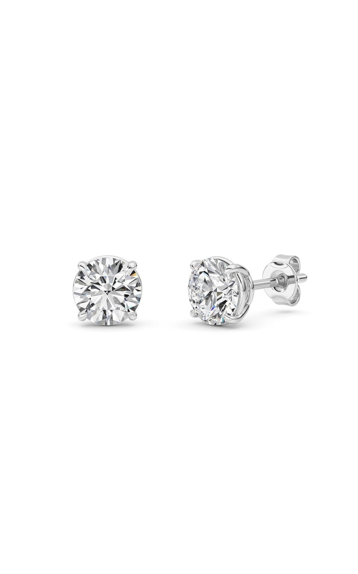 1 Cttw Round Brilliant Stud Earrings in 14K White Gold Over Sterling Silver