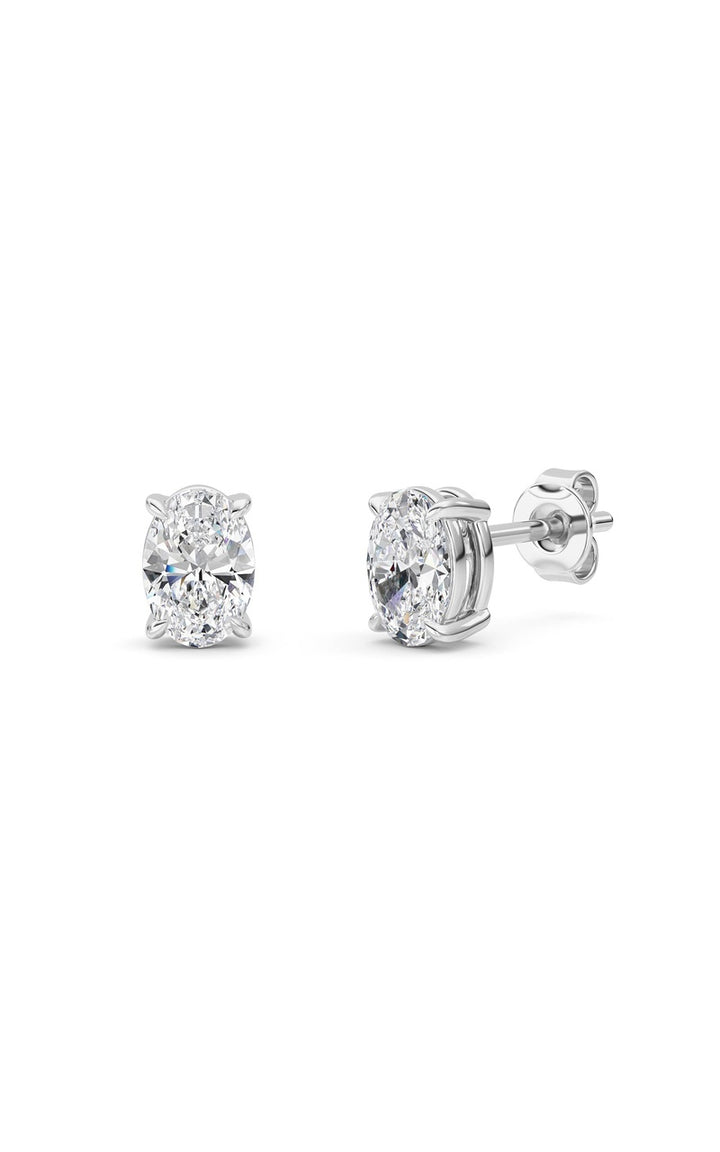 1 Cttw Four Prong Classic Stud Earrings in 14K White Gold Over Sterling Silver