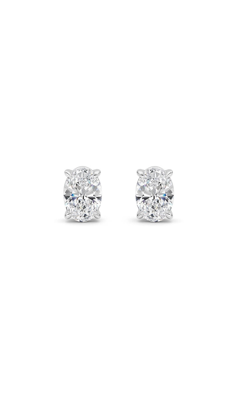 1 Cttw Four Prong Classic Stud Earrings in 14K White Gold Over Sterling Silver, Silver|14K White Gold