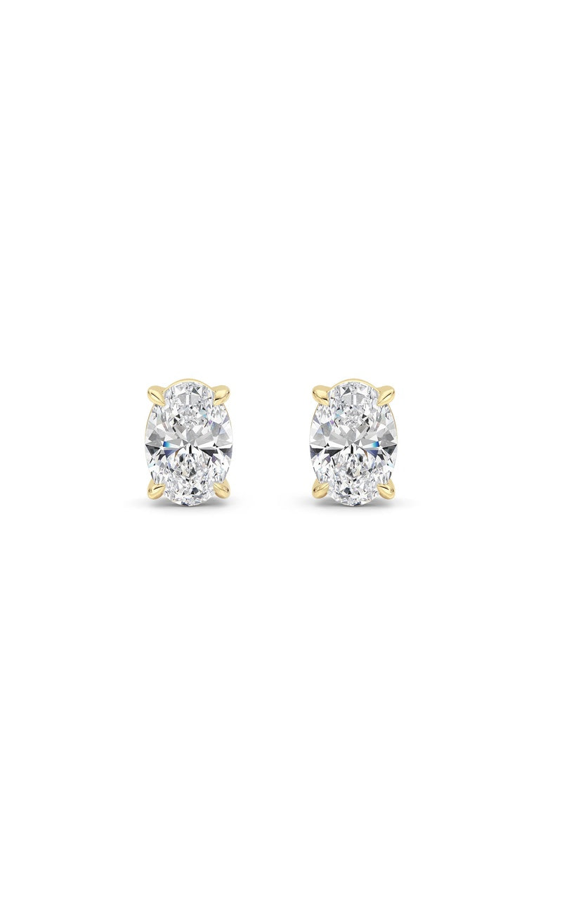 1 Cttw Four Prong Classic Stud Earrings in 14K White Gold Over Sterling Silver, Silver|14K Yellow Gold