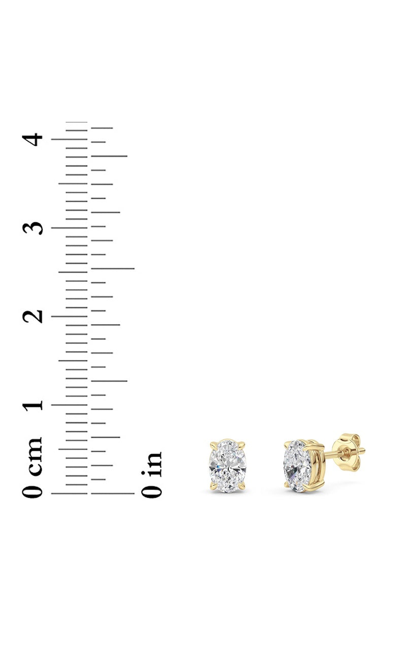 1 Cttw Four Prong Classic Stud Earrings in 14K White Gold Over Sterling Silver, Silver|14K Yellow Gold
