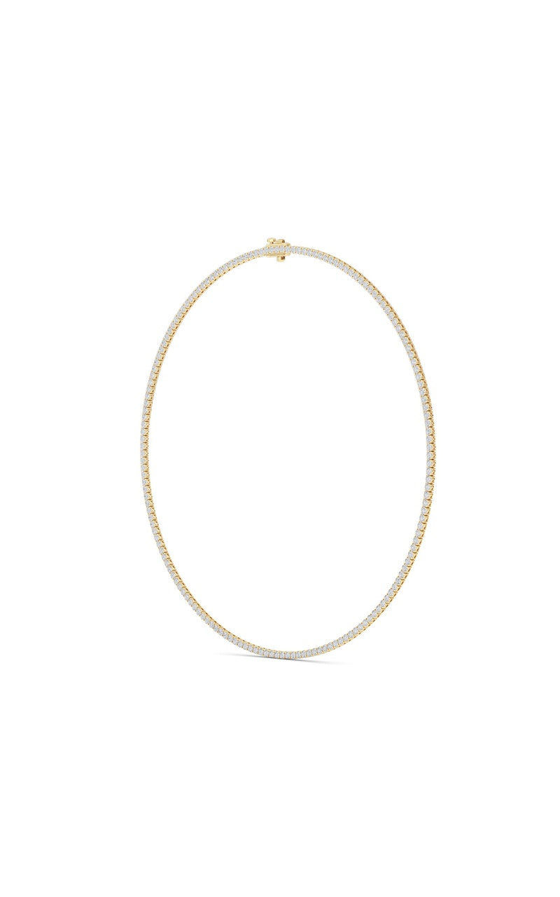 10 Cttw Round Brillinat Tennis Necklace in 14K Yellow Gold Over Sterling Silver