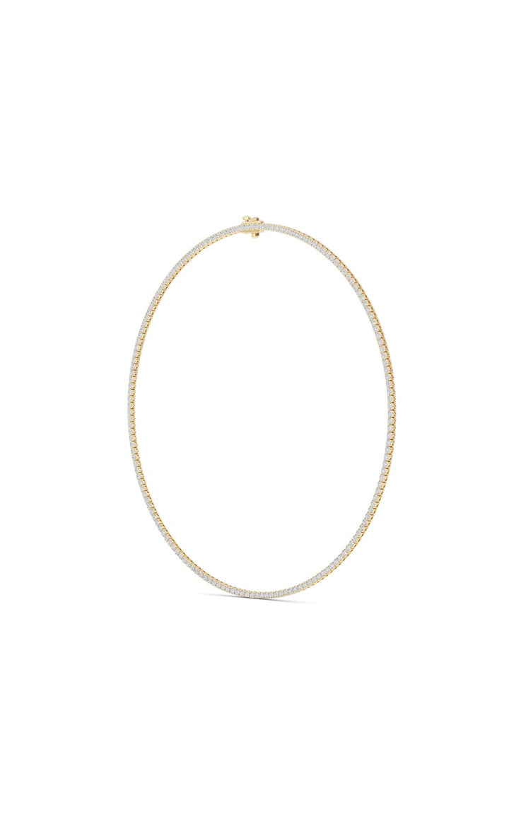 10 Cttw Round Brillinat Tennis Necklace in 14K Yellow Gold Over Sterling Silver