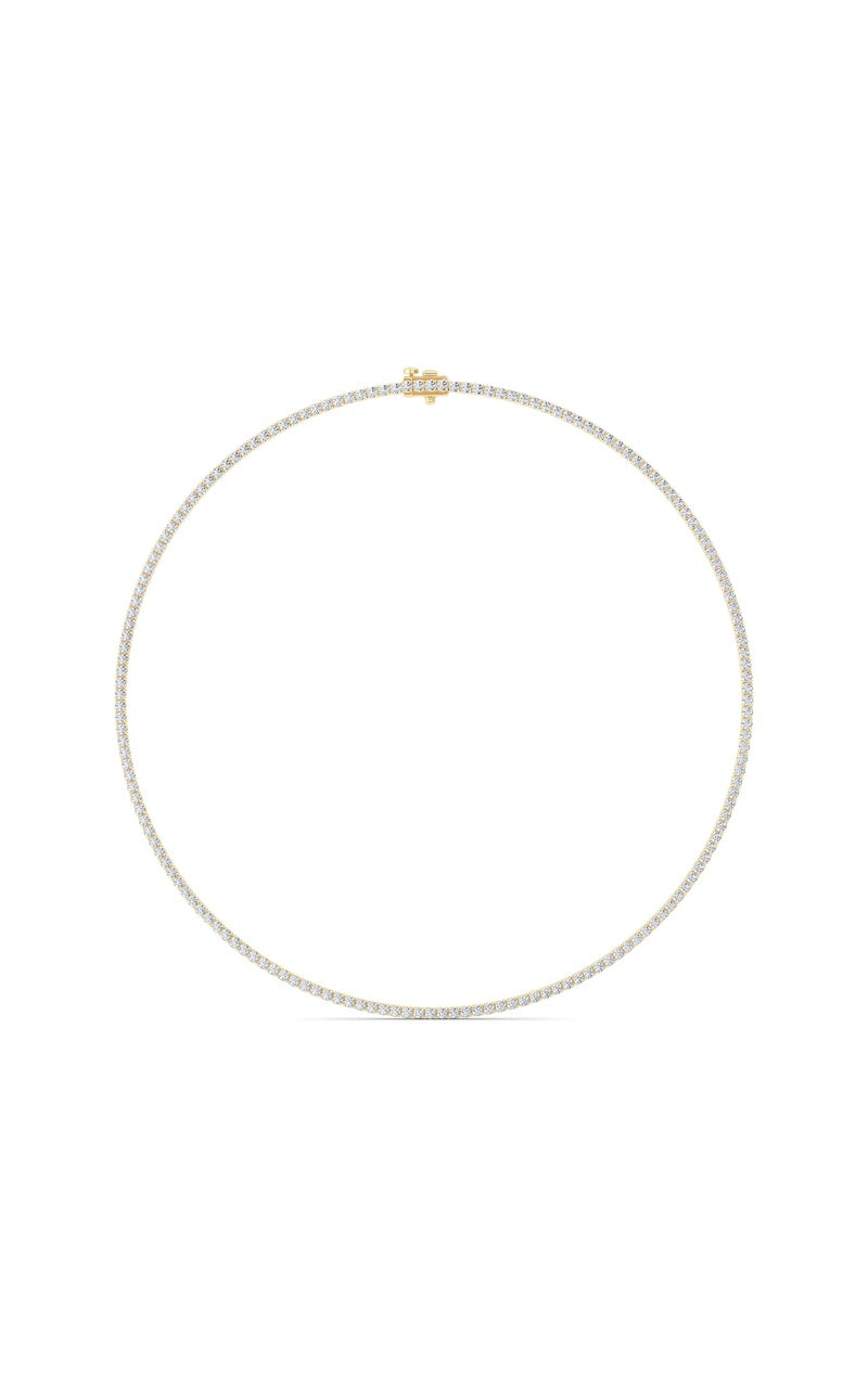 10 Cttw Round Brillinat Tennis Necklace in 14K Yellow Gold Over Sterling Silver